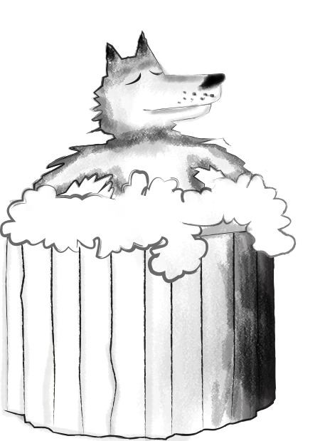 logo le loup dans le jacuzzi